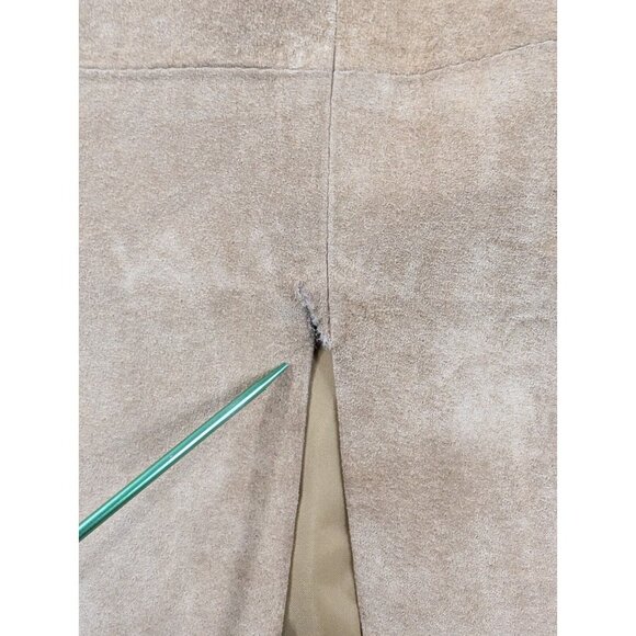 Bagatelle Leather Skirt Womens Size 14 Tan Suede Straight Zipper in the Front - Picture 8 of 13